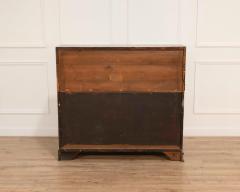 19th Century Swedish Bureau With Carved Columns And Blue Painted Interior - 4506606