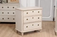 19th Century Swedish Gustavian Style Painted Three Drawer Chests a Pair - 3574208