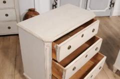 19th Century Swedish Gustavian Style Painted Three Drawer Chests a Pair - 3574209