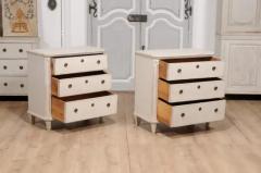 19th Century Swedish Gustavian Style Painted Three Drawer Chests a Pair - 3574211
