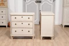 19th Century Swedish Gustavian Style Painted Three Drawer Chests a Pair - 3574253