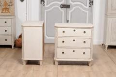 19th Century Swedish Gustavian Style Painted Three Drawer Chests a Pair - 3574266