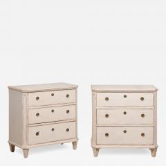 19th Century Swedish Gustavian Style Painted Three Drawer Chests a Pair - 3575010