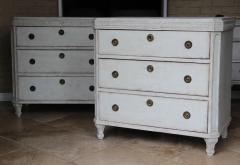 19th Century Swedish Gustavian Style Pair of Painted Bedside Chests - 582492