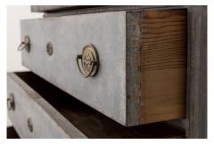 19th Century Swedish Late Gustavian Painted Bedside Chest With Marbleized Top - 696791