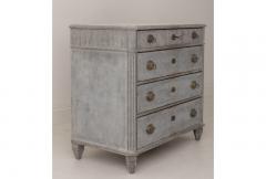 19th Century Swedish Late Gustavian Painted Bedside Chest With Marbleized Top - 696794
