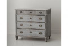 19th Century Swedish Late Gustavian Painted Bedside Chest With Marbleized Top - 696795