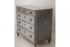 19th Century Swedish Late Gustavian Painted Bedside Chest With Marbleized Top - 696796