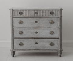 19th Century Swedish Late Gustavian Painted Bedside Chest With Marbleized Top - 713694