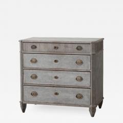 19th Century Swedish Late Gustavian Painted Bedside Chest With Marbleized Top - 713988