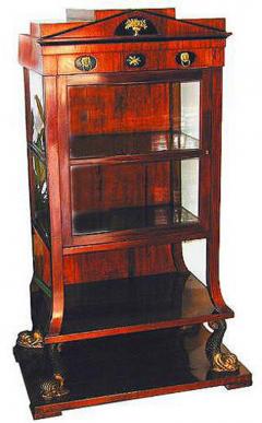 19th Century Swedish Mahogany and Ebonized Neoclassical Vitrine Cabinet - 3501101