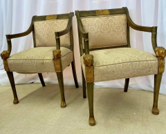 19th Century Swedish Neoclassical Arm Chairs a Pair Fauteuils Europe 19th C  - 2489380