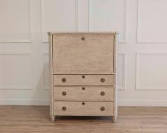 19th Century Swedish Painted Bureau In White With Original Interior - 4507142