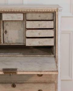 19th Century Swedish Painted Bureau In White With Original Interior - 4507143