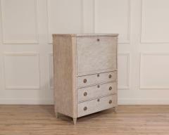 19th Century Swedish Painted Bureau In White With Original Interior - 4507147