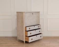 19th Century Swedish Painted Bureau In White With Original Interior - 4507149