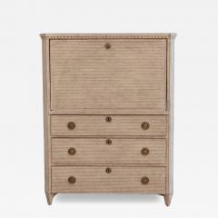 19th Century Swedish Painted Bureau In White With Original Interior - 4508333