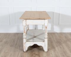 19th Century Swedish Painted Pine Cutting Table with Drawer - 4364539