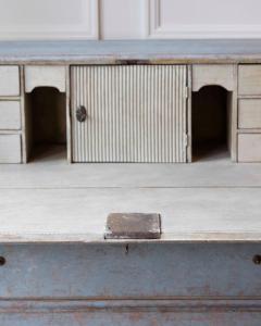 19th Century Swedish Painted Secretary in Blue with White Highlights circa 1830 - 4557967