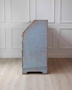 19th Century Swedish Painted Secretary in Blue with White Highlights circa 1830 - 4557976