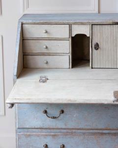 19th Century Swedish Painted Secretary in Blue with White Highlights circa 1830 - 4558050