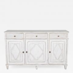 19th Century Swedish Painted Sideboard in Pine with Diamond Panel Doors - 4248508