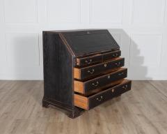19th Century Swedish Secretary Desk in Black with Turquoise Interior - 4246273