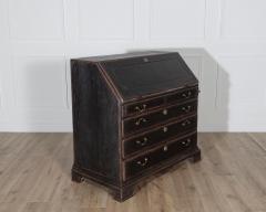 19th Century Swedish Secretary Desk in Black with Turquoise Interior - 4246342