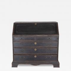 19th Century Swedish Secretary Desk in Black with Turquoise Interior - 4248498