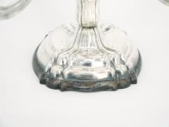 19th Century Tableware Sterling Silver Five Arm Candelabra Wood Base - 3439478