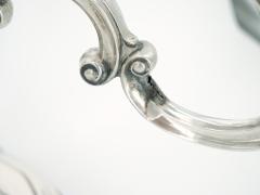 19th Century Tableware Sterling Silver Five Arm Candelabra Wood Base - 3439480