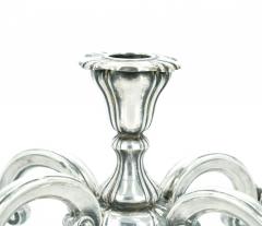 19th Century Tableware Sterling Silver Five Arm Candelabra Wood Base - 3439482