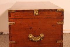 19th Century Teak Marine Campaign Chest - 2996137