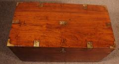 19th Century Teak Marine Campaign Chest - 2996147