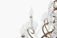 19th Century Ten Light Crystal Chandelier in Gilt Brass Frame - 2471449
