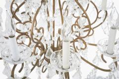 19th Century Ten Light Crystal Chandelier in Gilt Brass Frame - 2471453