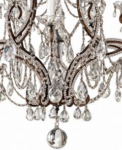 19th Century Toscano 12 lite Iron Crystal Chandelier US wiring - 4788980