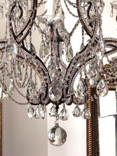 19th Century Toscano 12 lite Iron Crystal Chandelier US wiring - 4788990