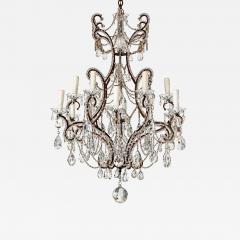19th Century Toscano 12 lite Iron Crystal Chandelier US wiring - 4789843