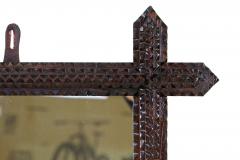 19th Century Tramp Art Rustic Mirror Handcarved Austria circa 1880 - 4560266