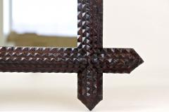 19th Century Tramp Art Rustic Mirror Handcarved Austria circa 1880 - 4560267