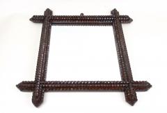 19th Century Tramp Art Rustic Mirror Handcarved Austria circa 1880 - 4560270