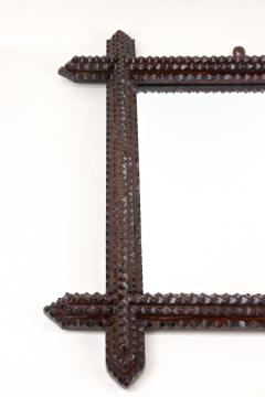 19th Century Tramp Art Rustic Mirror Handcarved Austria circa 1880 - 4560271