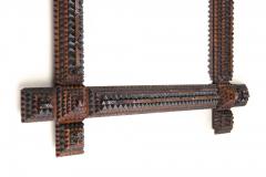 19th Century Tramp Art Rustic Wall Mirror Handcarved Austria ca 1880 - 4342645