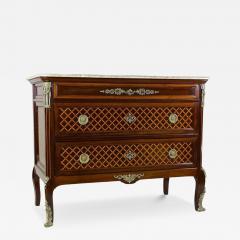 19th Century Transitional Marquetry Chest Of Drawers Mahogany FR circa 1870 - 4310166