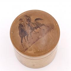 19th Century Treen Box with Scene of Horse Racing England - 3020626