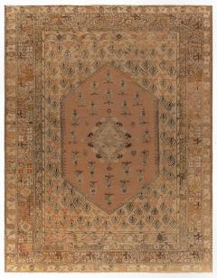19th Century Turkish Ghiordes Beige Handwoven Wool Rug - 2465384
