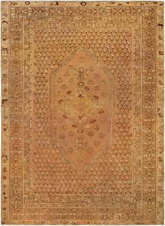 19th Century Turkish Ghiordes Light Brown Handwoven Wool Rug - 2464635
