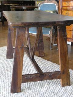 19th Century Tuscan Trestle Walnut Farm Table - 442504