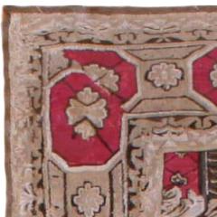 19th Century Ukrainian Rose and Beige Handwoven Wool Carpet - 2464680